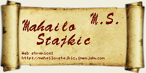 Mahailo Stajkić vizit kartica